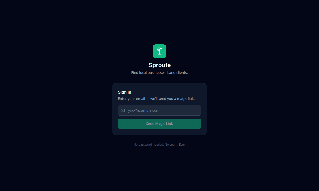 Login page