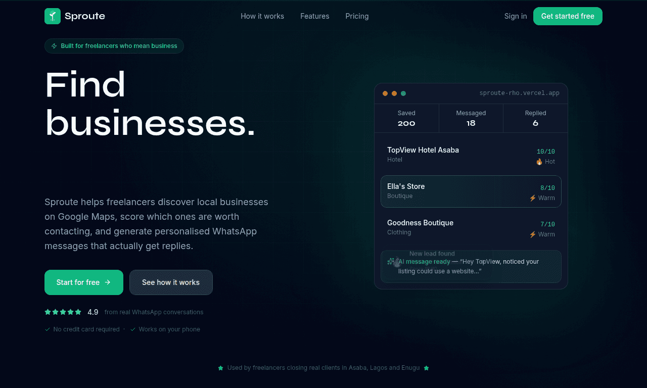 Landing page
